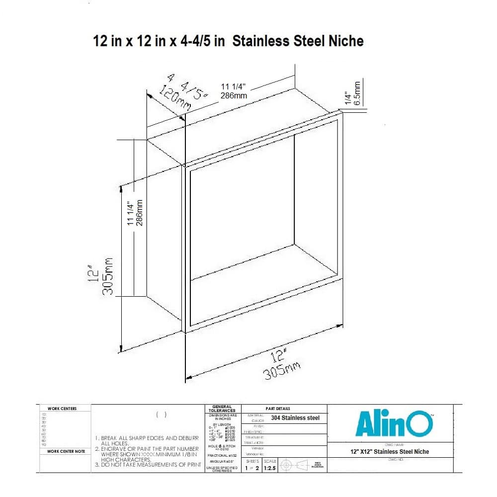Stainless Steel Niche 12&nbsp;in.&nbsp;x&nbsp;12&nbsp;in. Matte Gold
