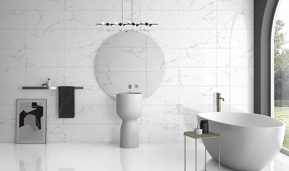 Carreaux de porcelaine rectifiés Alpine Carrara 12&nbsp;po&nbsp;x&nbsp;24&nbsp;po