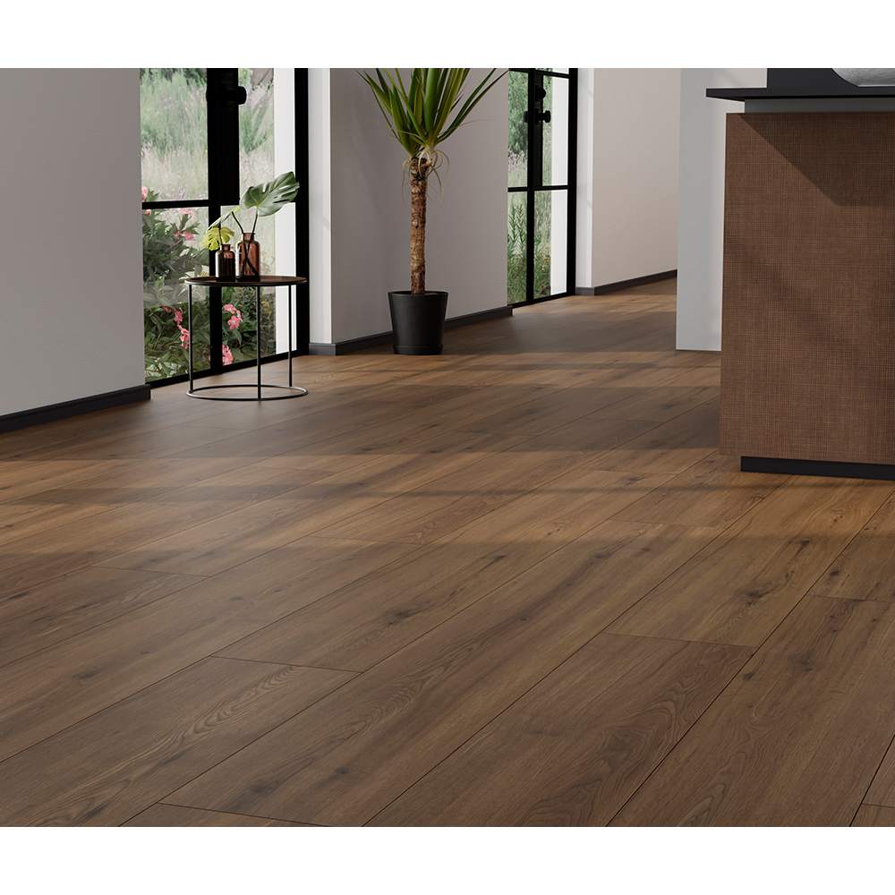 Plancher stratifié 12 mm Chêne&nbsp;naturel foncé
