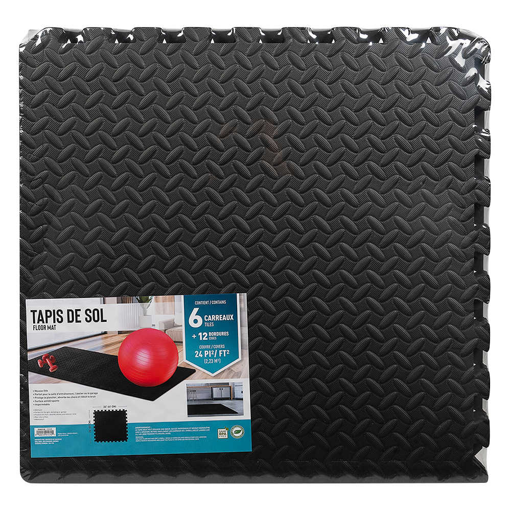 Tapis de sol d'intérieur 24&nbsp;po&nbsp;x&nbsp;24&nbsp;po Pqt/6