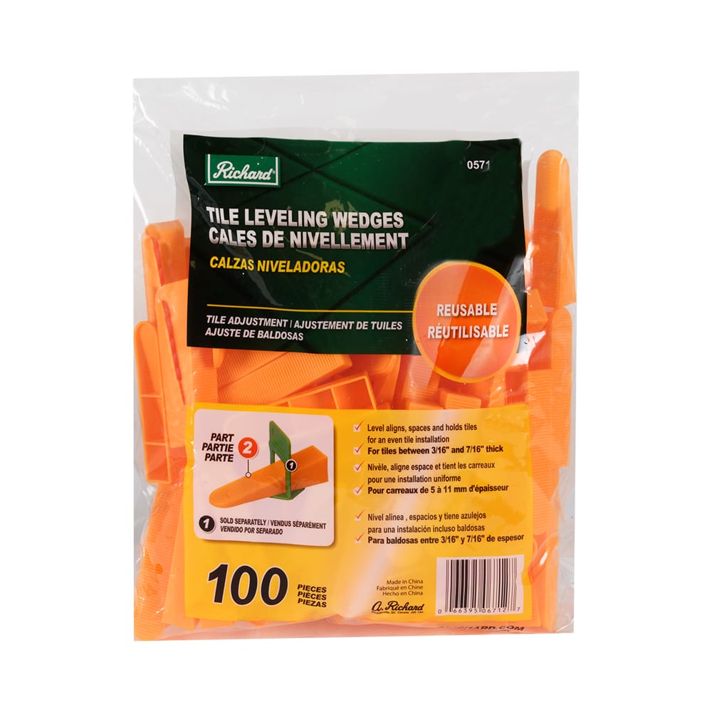 Cales de nivellement de céramique pour murs et planchers Pqt/100