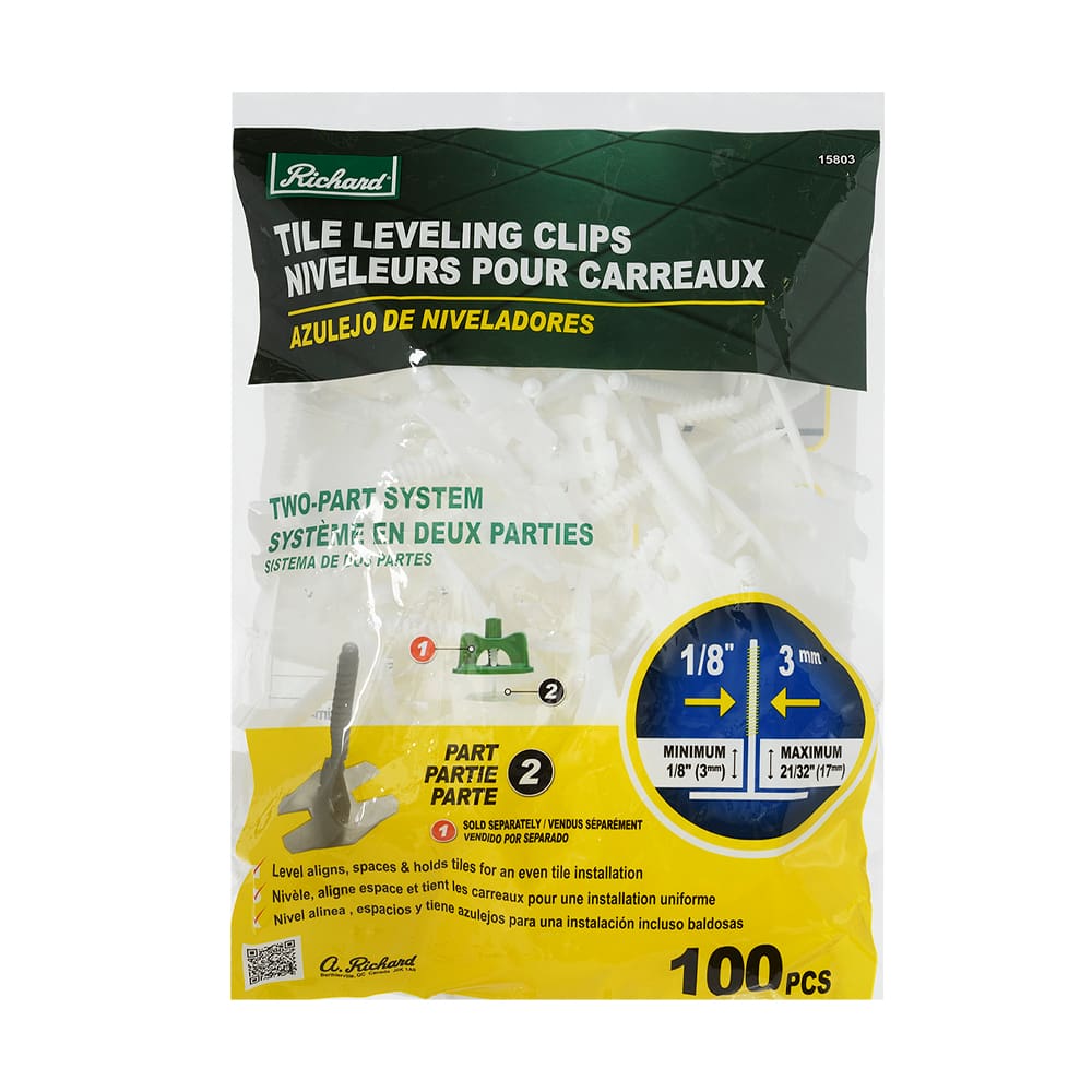 Base pour capuchons de nivellement pour la céramique joint de 1/8 po Pqt/100