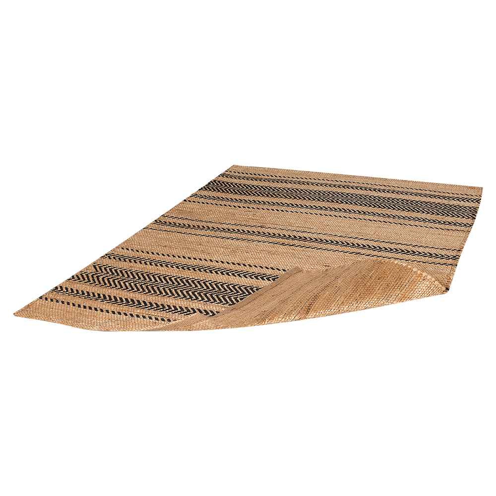Tapis de jute naturel et noir 4&nbsp;pi&nbsp;x&nbsp;6&nbsp;pi VERTUO