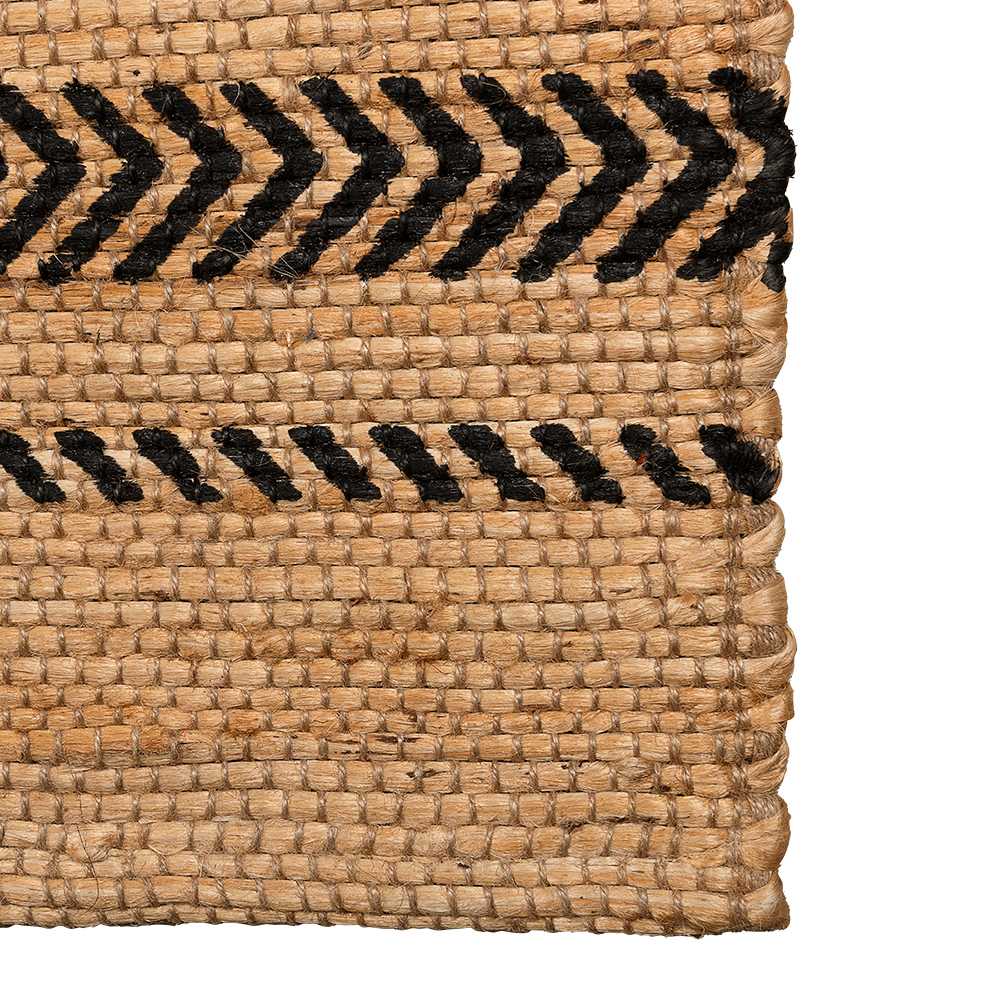 Tapis de jute naturel et noir 4&nbsp;pi&nbsp;x&nbsp;6&nbsp;pi VERTUO