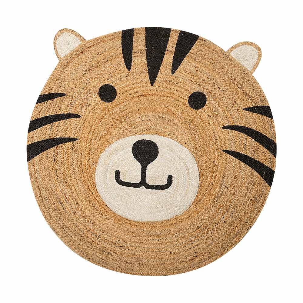 VERTUO Tiger Round Jute Rug Naturel 3 ft. 11 in.