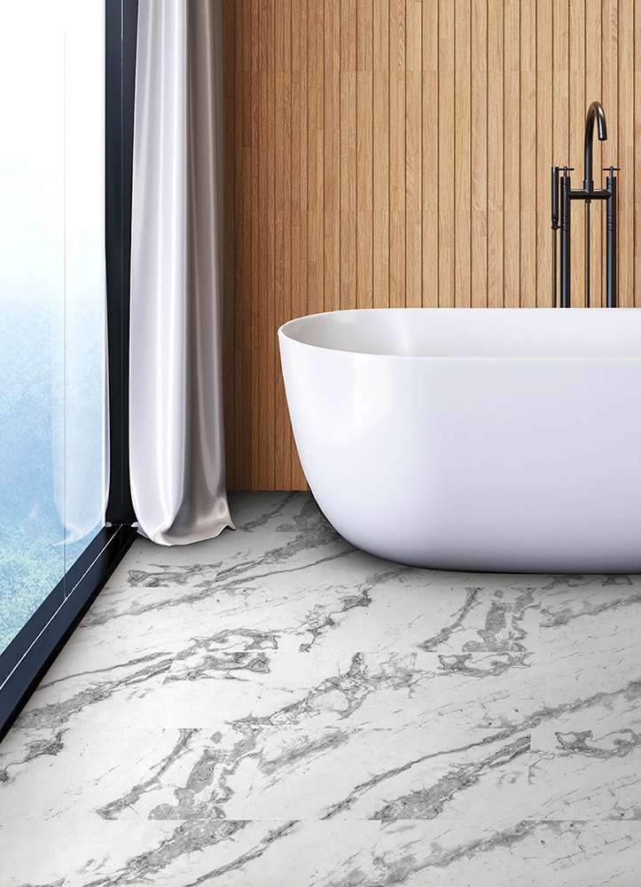 Calacatta Floor Adhesive tiles 12&nbsp;in. x 24 in. Pkg/6