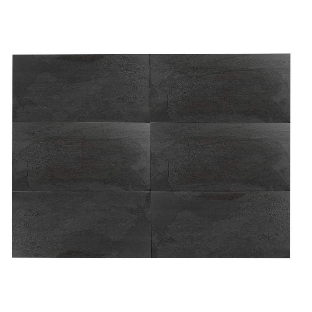 VERTUO Black Slate Porcelain Tiles 12&nbsp;in&nbsp;x&nbsp;24&nbsp;in