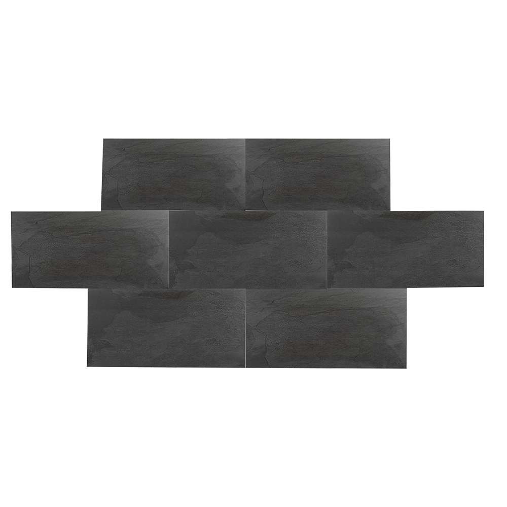 VERTUO Black Slate Porcelain Tiles 12&nbsp;in&nbsp;x&nbsp;24&nbsp;in