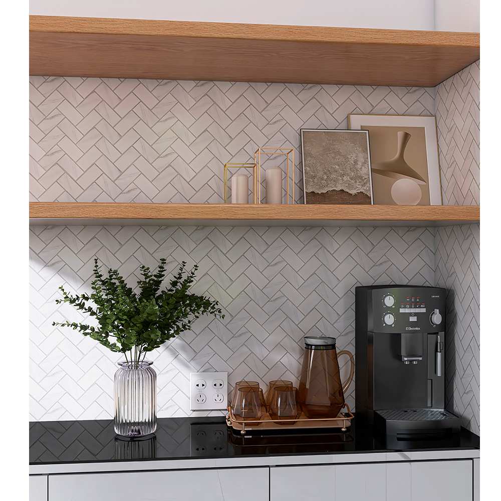 Mosaïque de porcelaine Carrera 10&nbsp;3/4&nbsp;po&nbsp;x&nbsp;11&nbsp;po VERTUO