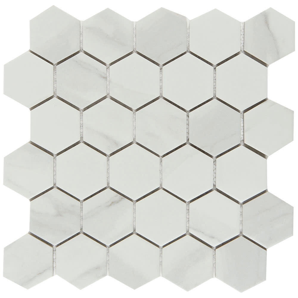 Mosaïque de porcelaine Bianco 10 5/8 po x 11 po VERTUO