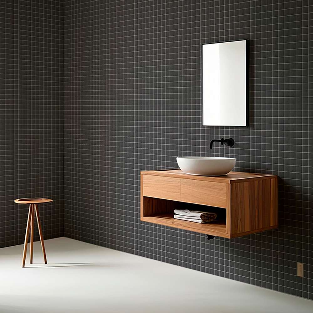 Mosaïque de porcelaine Minuit 12 po x 12 po VERTUO