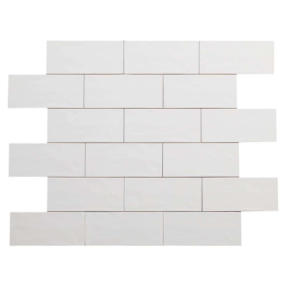 Carreaux de céramique murale Maiolica Blanc 4&nbsp;po&nbsp;x&nbsp;10&nbsp;po