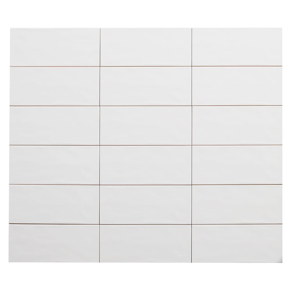 Carreaux de céramique murale Maiolica Blanc 4&nbsp;po&nbsp;x&nbsp;10&nbsp;po