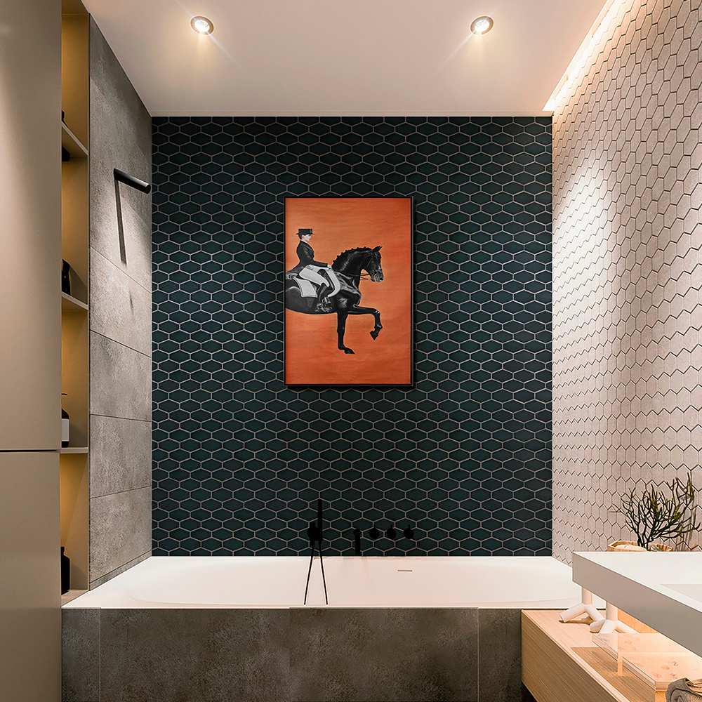 Mosaïque de porcelaine Hexagone 10&nbsp;1/2&nbsp;po&nbsp;x&nbsp;11&nbsp;5/8&nbsp;po VERTUO