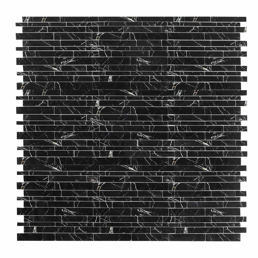 Mosaïque de verre Carrara Nero 11 5/8 po x 11 3/4 po VERTUO