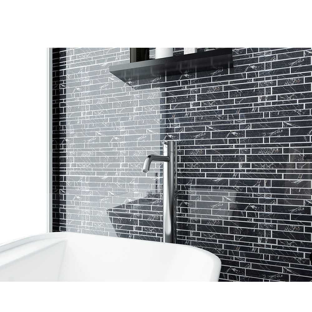 Mosaïque de verre Carrara Nero 11 5/8 po x 11 3/4 po VERTUO