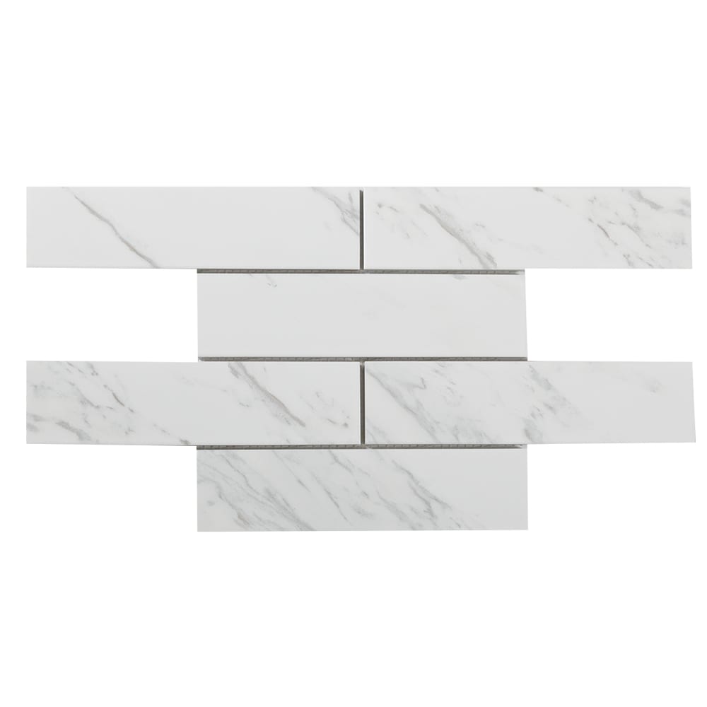 Mosaïque de porcelaine Brico Carrara 9 7/8 po x 19 1/8 po VERTUO