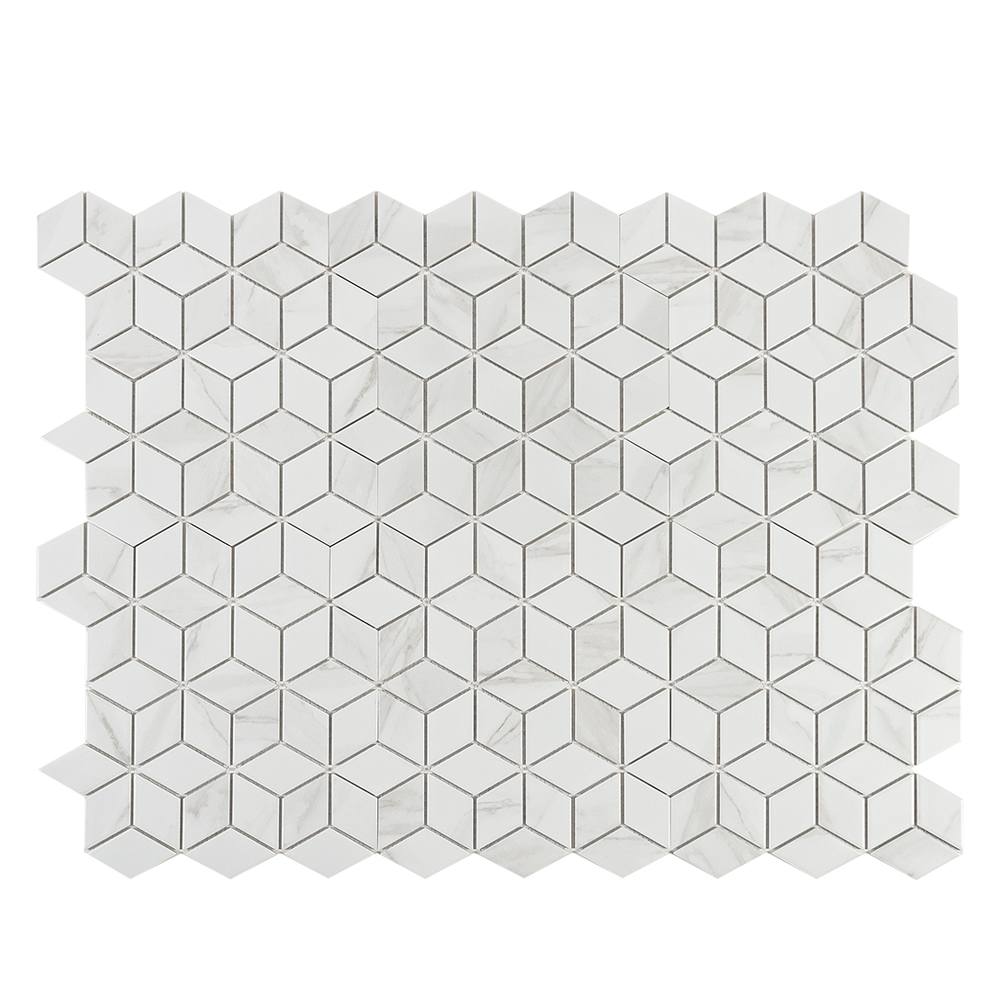Mosaïque de céramique Cubes Carrara 10&nbsp;1/2&nbsp;po&nbsp;x&nbsp;12&nbsp;po VERTUO