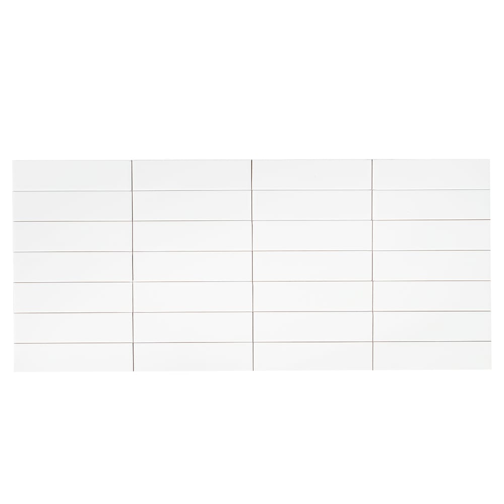 Carreaux de céramique murale blanc lustré 4 po x 16 po