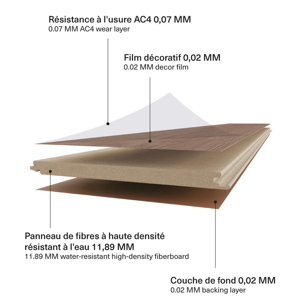 Plancher stratifié Aqua Zero 12&nbsp;mm Chêne&nbsp;Marbella