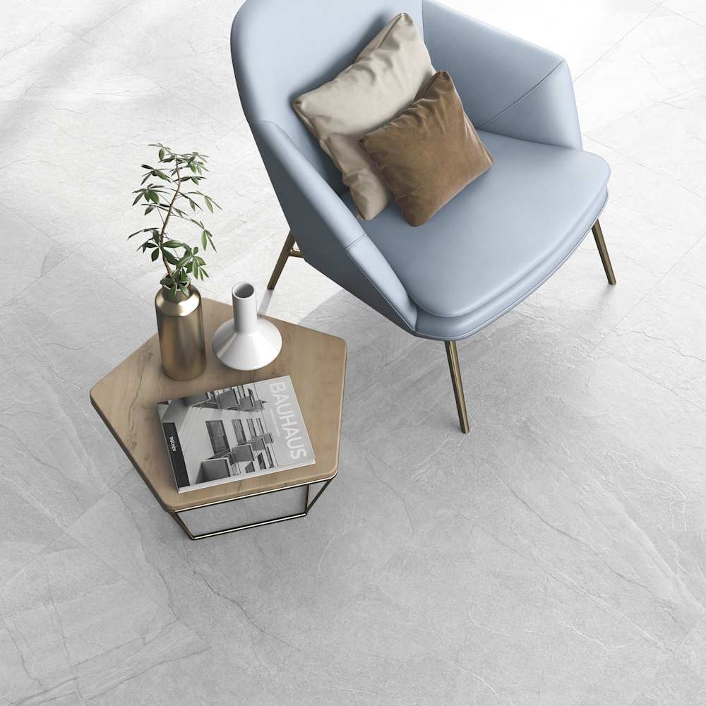 Carreaux de porcelaine rectifiés Ardoise blanche 24&nbsp;po&nbsp;x&nbsp;24&nbsp;po