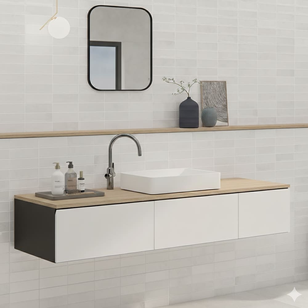 Carreaux de céramique murale Artisan blanche 12 po x 24 po