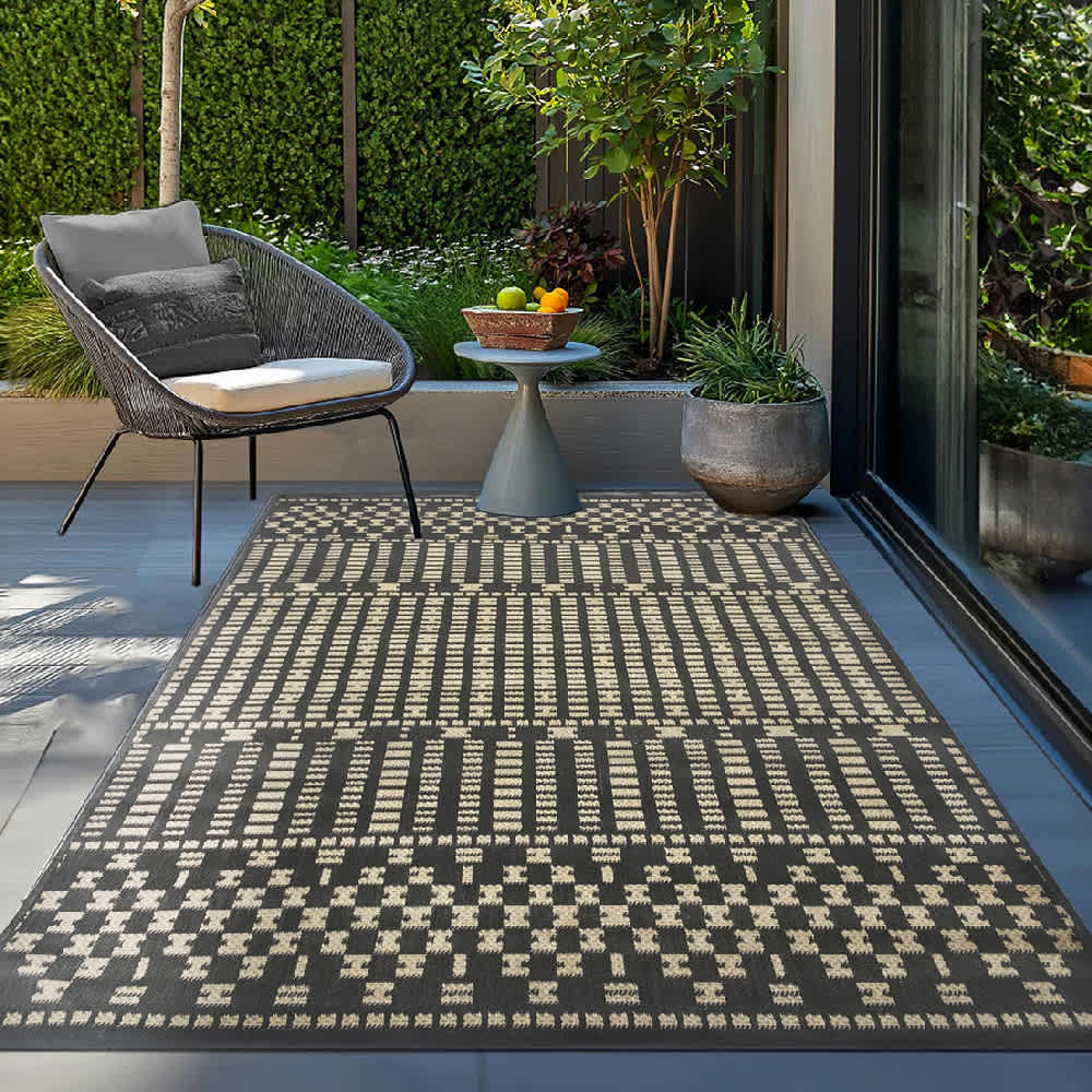Tapis d'extérieur Manisa 4&nbsp;pi&nbsp;3&nbsp;po x 6&nbsp;pi&nbsp;3&nbsp;po VERTUO