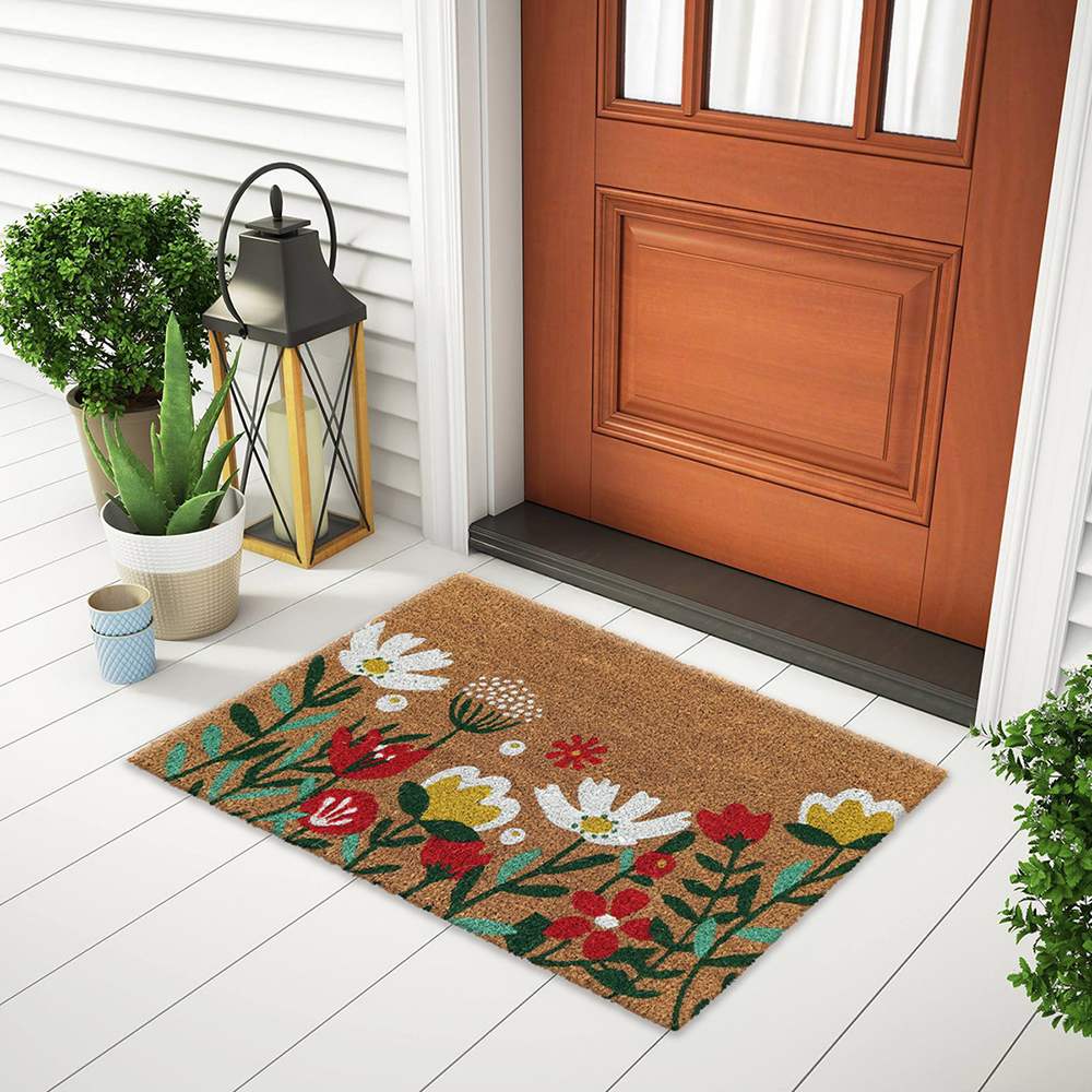 Tapis coco d'extérieur Fleurs 20 po x 30 po VERTUO