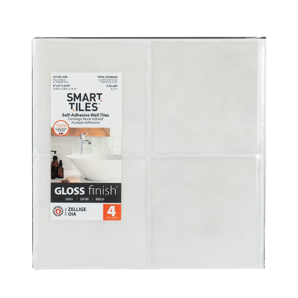 Tuiles adhésives Zellige Oia 9&nbsp;po&nbsp;x&nbsp;9&nbsp;po Pqt/4