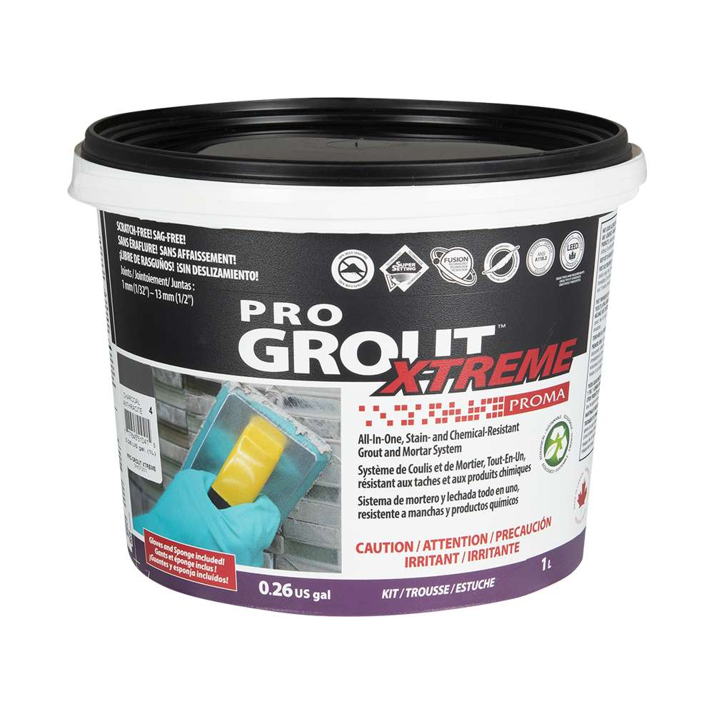 Coulis époxy et Mortier Pro Grout Xtreme anthracite 1&nbsp;L