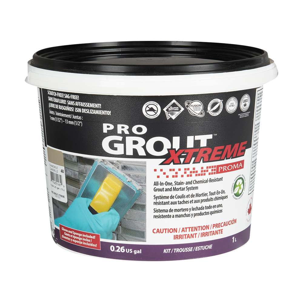 Coulis époxy et Mortier Pro Grout Xtreme camomille 1&nbsp;L