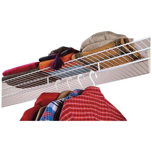 SR16 Mesh Linen Shelf with Hanger 16&nbsp;in&nbsp;x&nbsp;8&nbsp;ft White