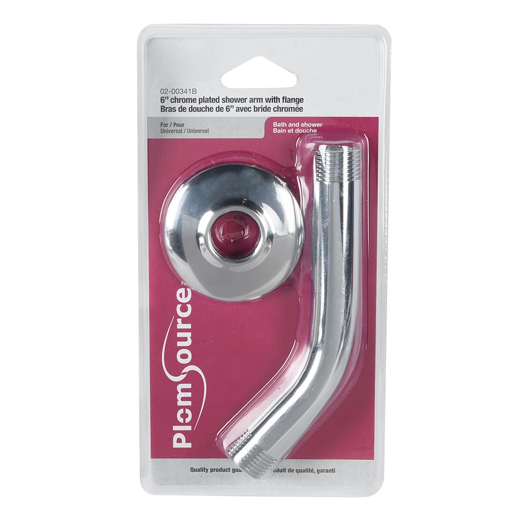 Bras et bride de douche chrome