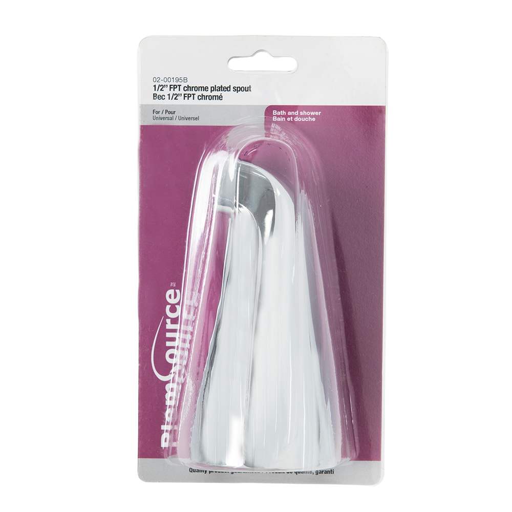 Bec de baignoire sans inverseur chrome