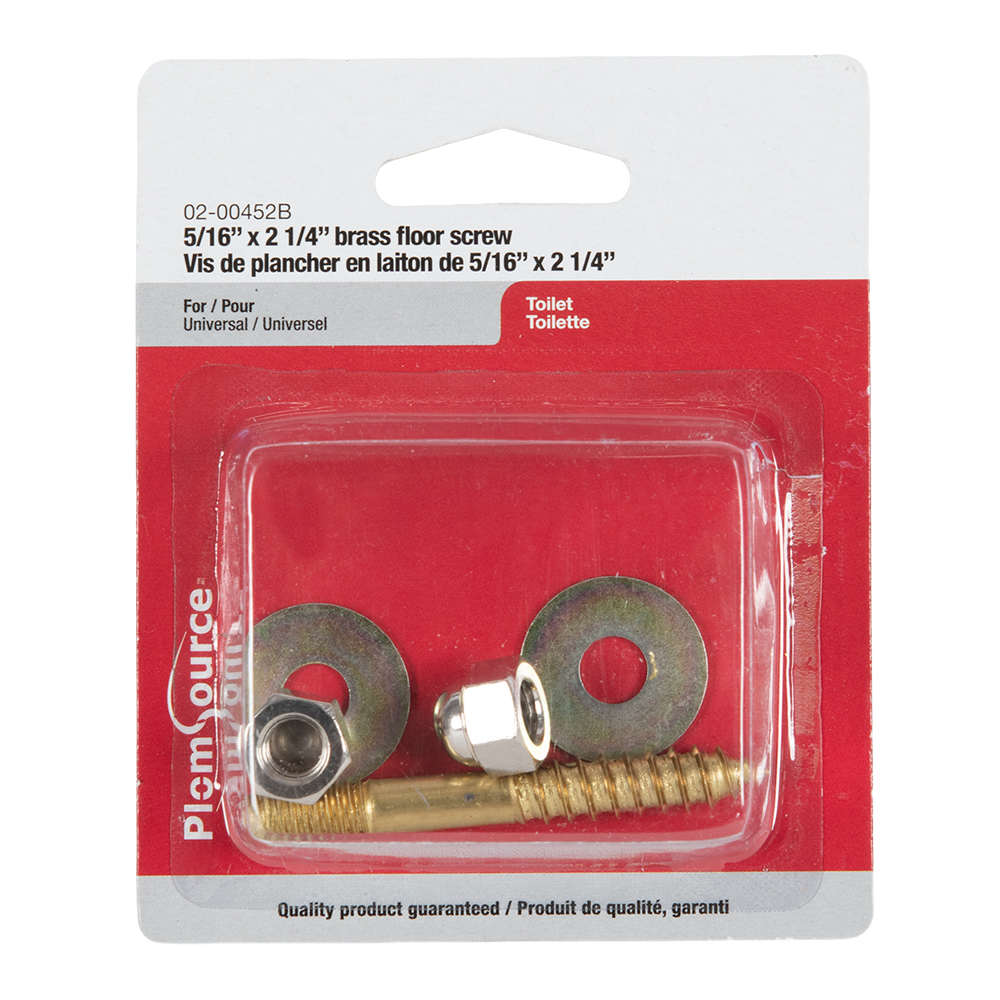 Toilet Floor Screws 1/4 in. X 2-1/2 in. Pkg/2