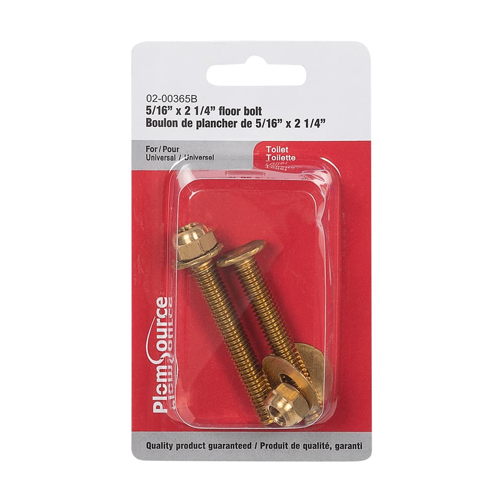 Boulons de toilette 5/16 po x 2 1/4 po Pqt/2