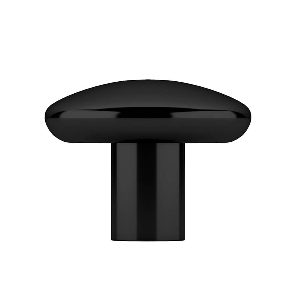 Bouton d'armoire en plastique Villeray noir 34 mm