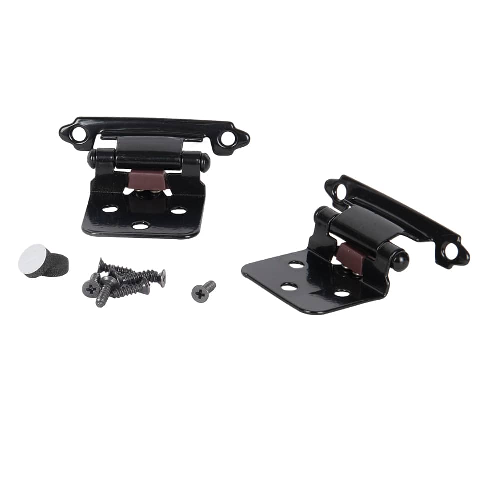 Charnières de surface à fermeture automatique noires Pqt/2