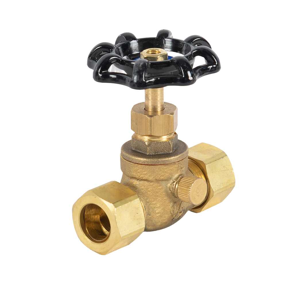 Robinet d'arrêt avec vidange 1/2 po x 1/2 po compression