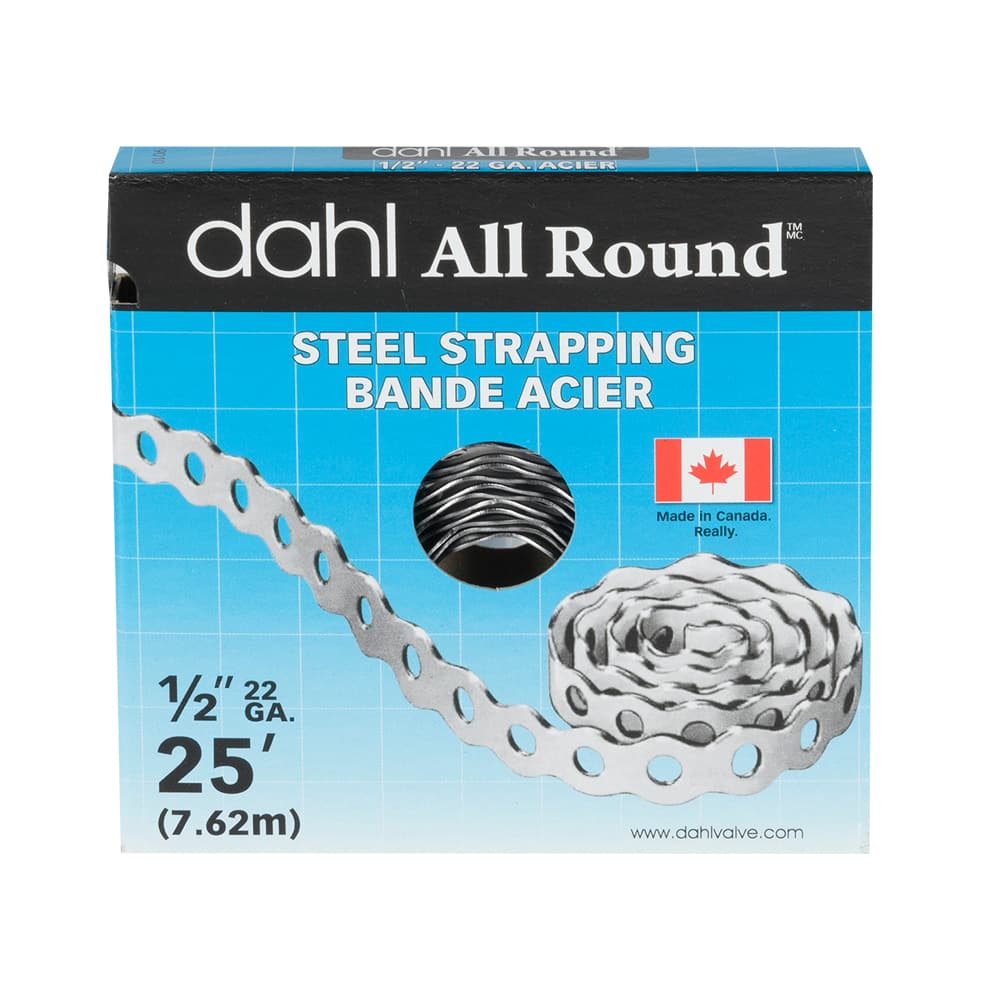 Feuillard perforé en acier 1/2 po x 25&nbsp;pi