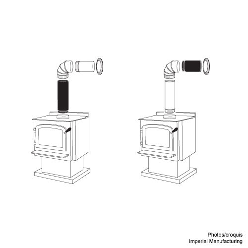 Tuyau de poêle noir 6 po x 12 po