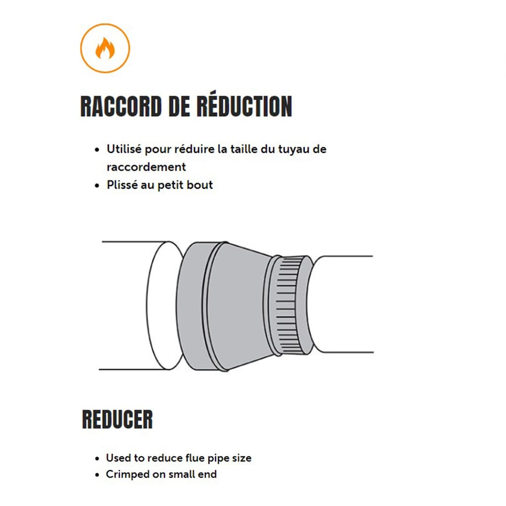 Réducteur pour tuyau de poêle 7 po à 6 po