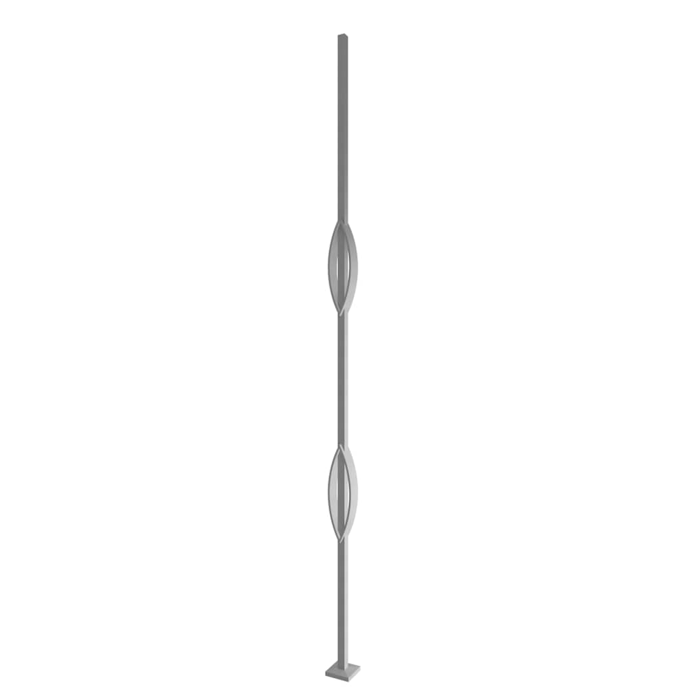Square Stainless Steel Leaf Stair Baluster 41 in