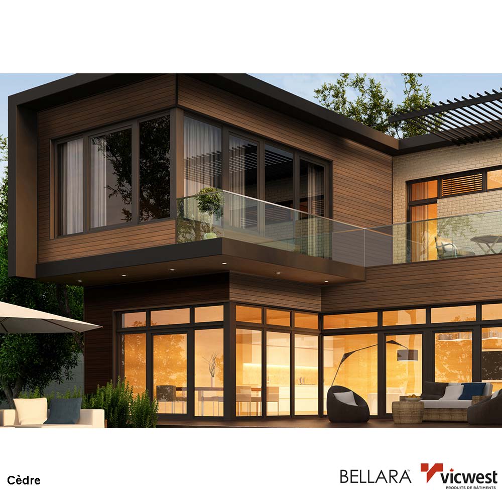 Revêtement en acier Bellara Fini&nbsp;grain&nbsp;de&nbsp;bois&nbsp;5&nbsp;1/4&nbsp;po cèdre