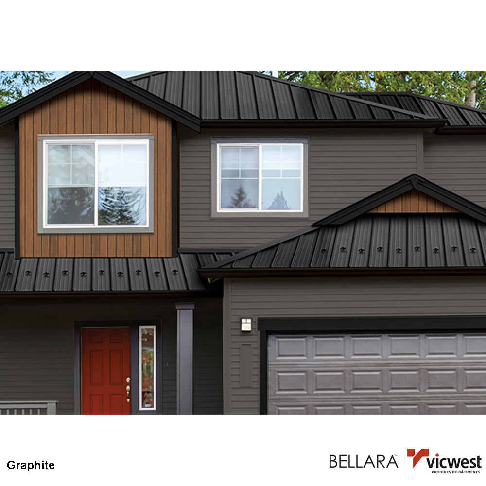 5-1/4 in. Bellara Steel Siding Contemporary Finish Graphite