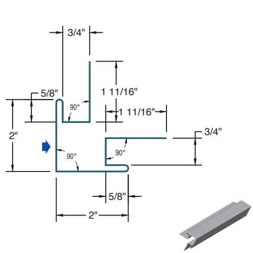 Coin extérieur pour revêtement en acier Bellara 10&nbsp;pi gris pierre