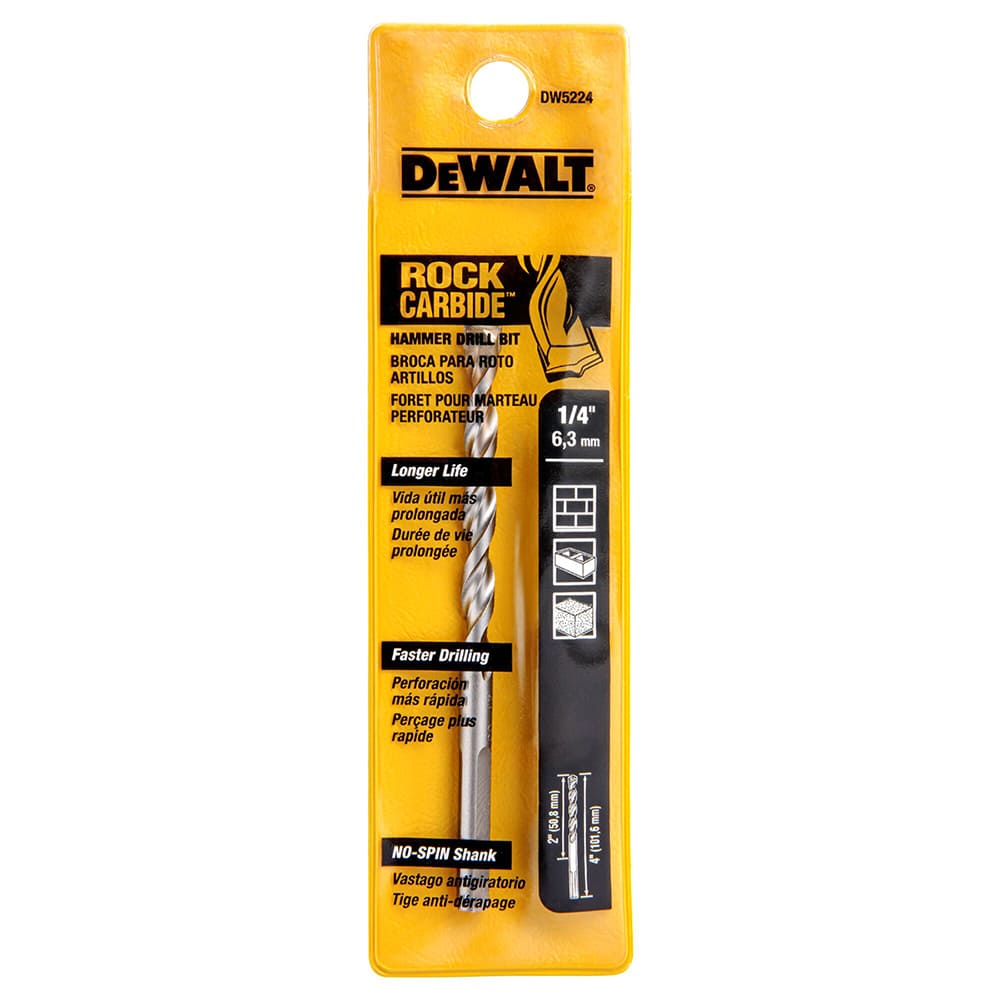 DEWALT Hammer Drill Bit - , 1/4 in. x 4 in.