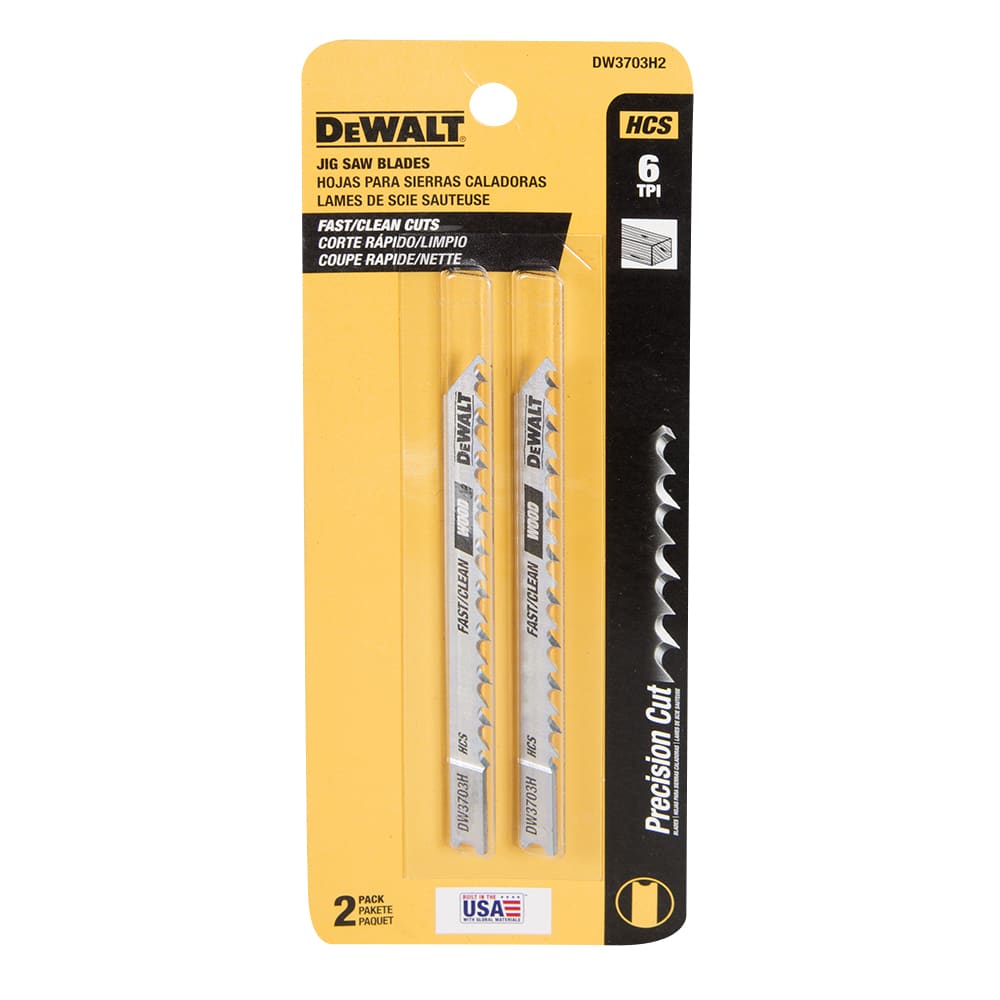 DEWALT Wood Fast Cuts Jig Saw Blades - 4 in. (6 TPI) Pkg/2