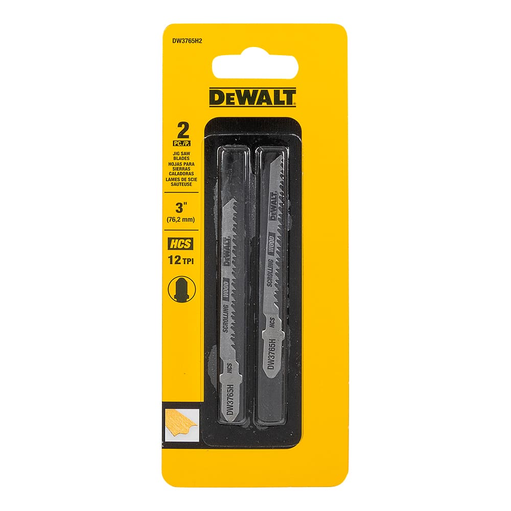 Lames de scie sauteuse pour bois 3&nbsp;po&nbsp;/&nbsp;12 dents Pqt/2 DEWALT
