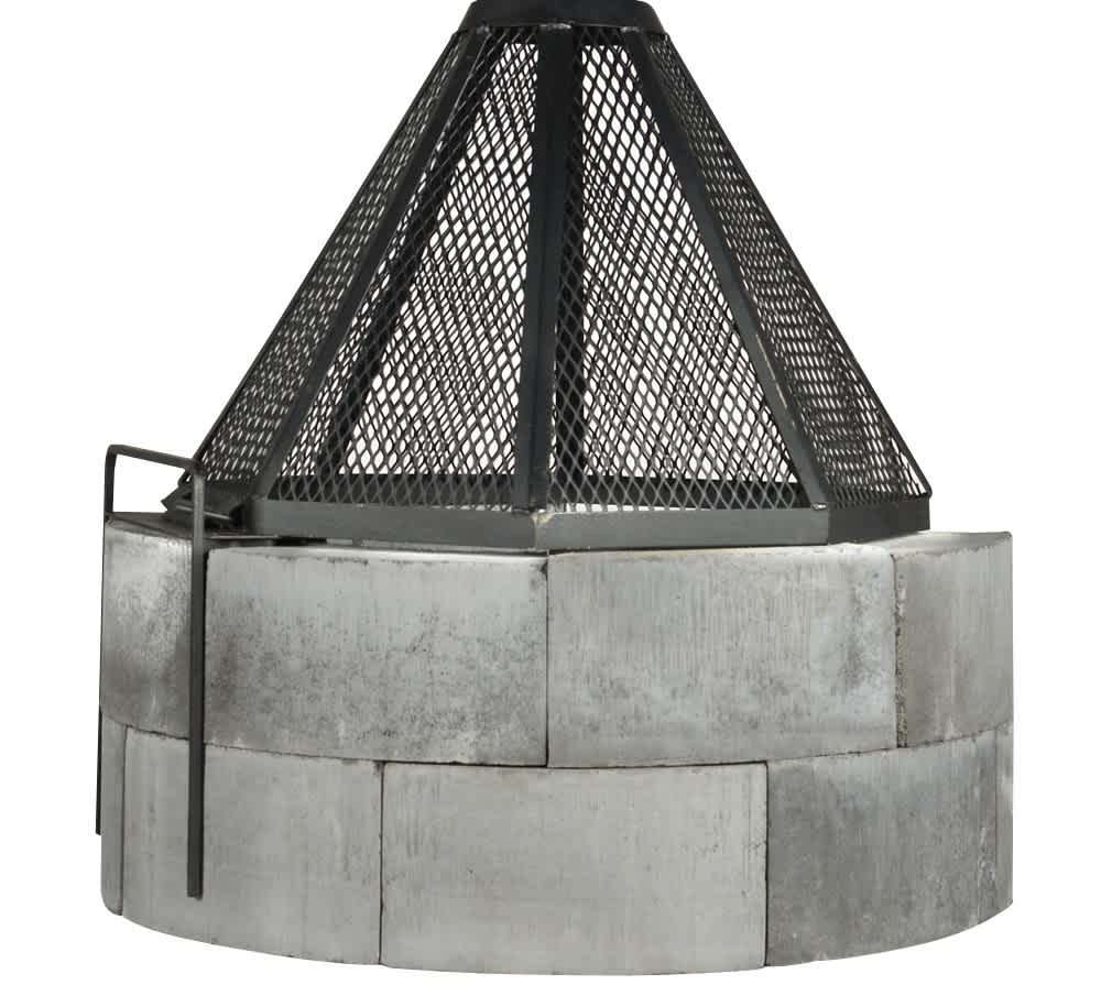 Pare-étincelles pour foyer en blocs de béton